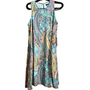 Tommy Hilfiger Paisley Blue Shift Dress BNWT 6 MSRP $99